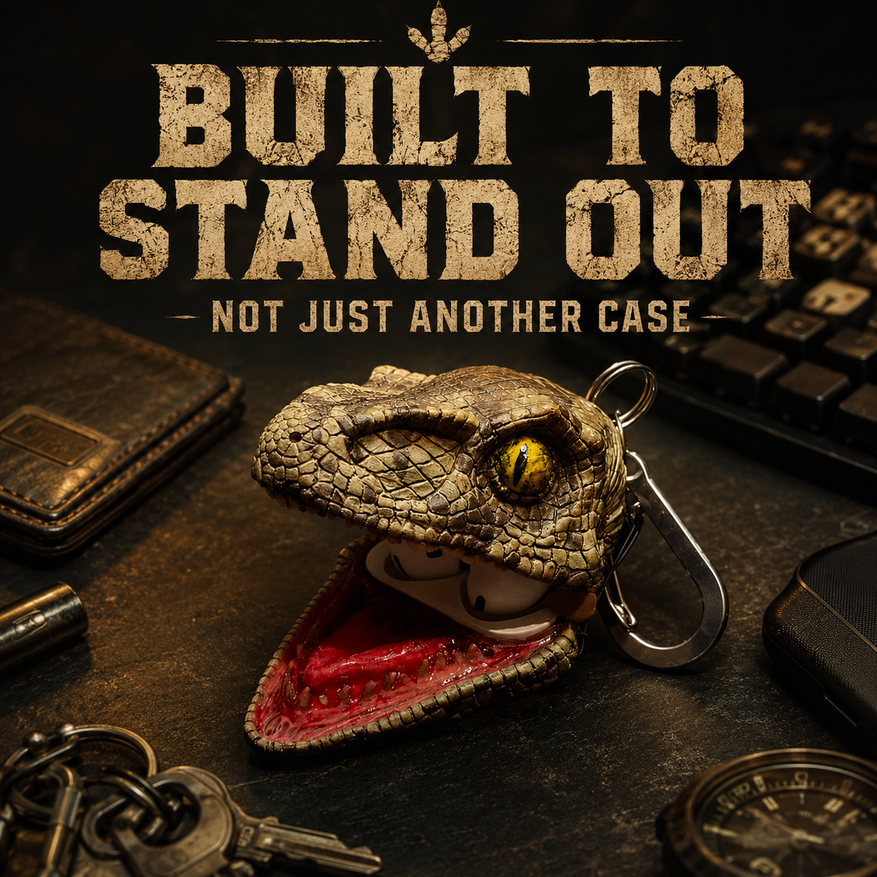 🦖 Velociraptor AirPods 4 Case – Handcrafted Dinosaur Head Cover