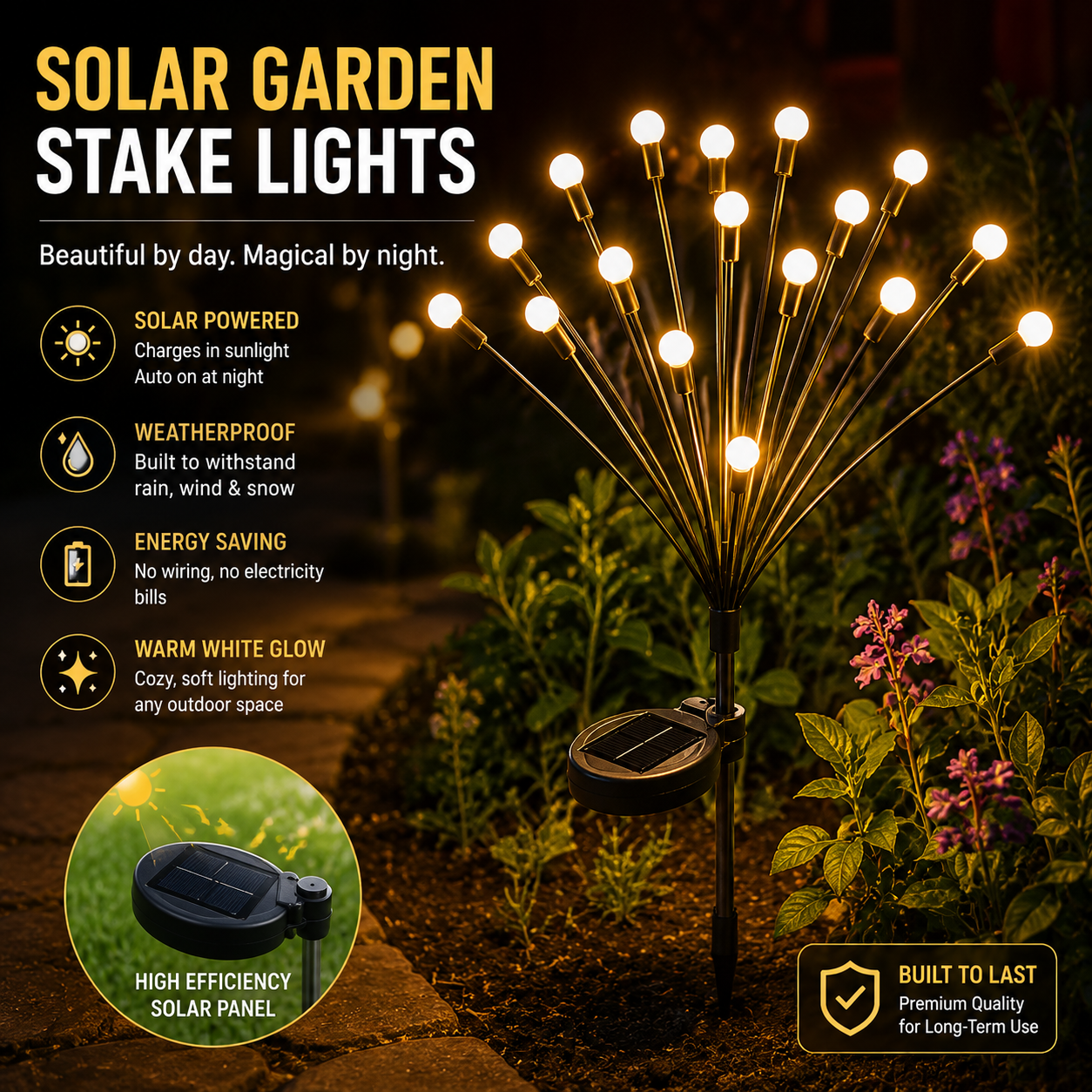 ✨ Turn Your Dark Backyard Into a Cozy Glowing Garden Instantly(4Pcs)