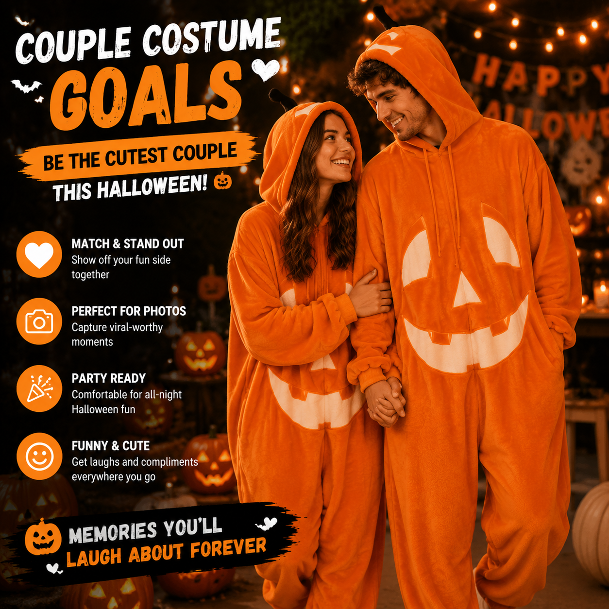 🔥50% off on the last day| 🎃 Pumpkin Plush Halloween Onesie – Cozy Fleece Costume Pajama for Women & Men