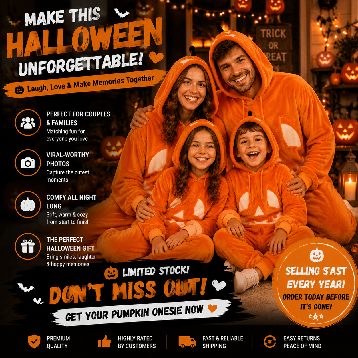 🔥50% off on the last day| 🎃 Pumpkin Plush Halloween Onesie – Cozy Fleece Costume Pajama for Women & Men