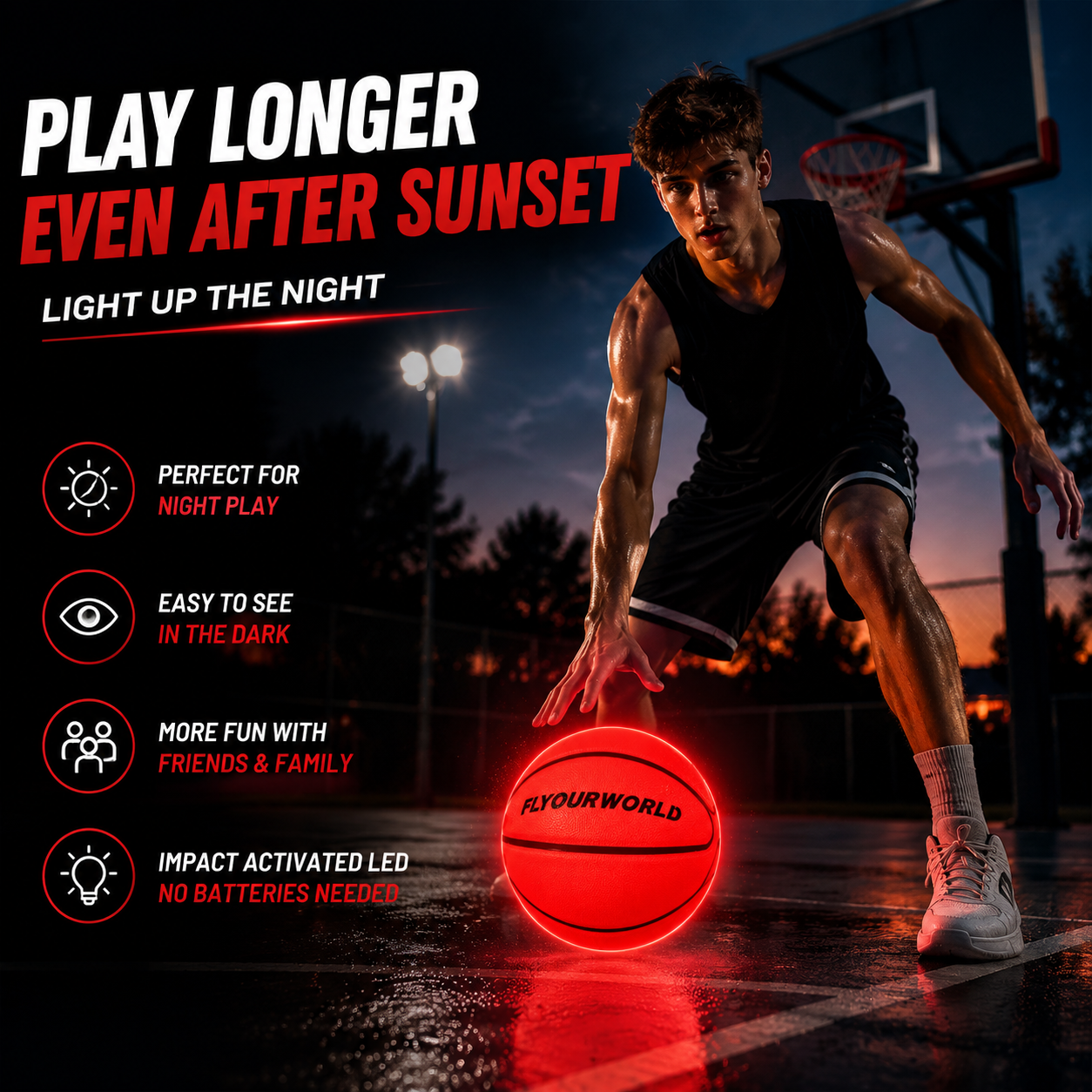 Light Up LED Basketball – Glow In The Dark Size 7 Ball