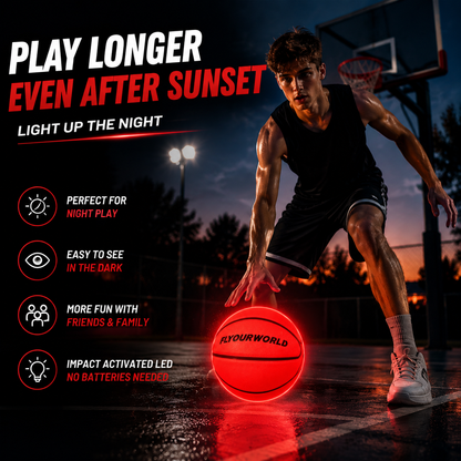 Light Up LED Basketball – Glow In The Dark Size 7 Ball