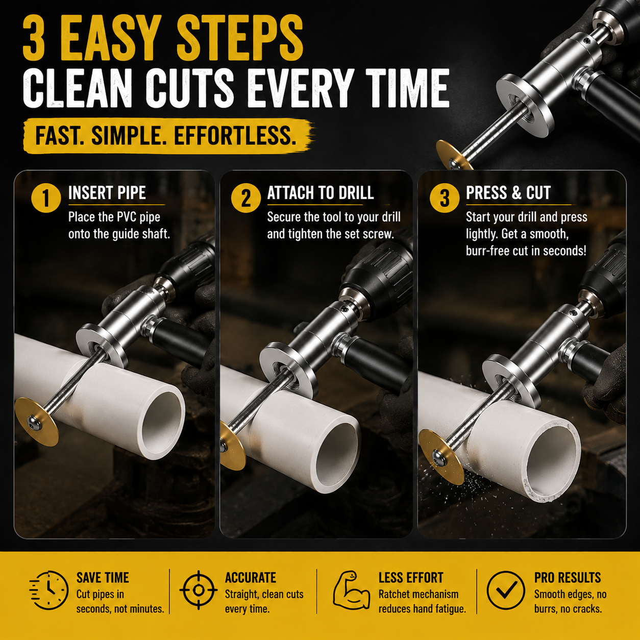 🔧 PVC Pipe Cutter Ratchet Tool – Heavy Duty Quick Cut Plumbing Tool for PVC, PPR & PE Pipes