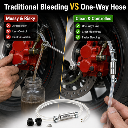 🔥HOT SALE🔥2pack Car Brake Bleeder Hose Kit with One Way Check Valve