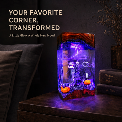 Gothic Resin Scene Night Light 🎃 – 4 Enchanting Styles