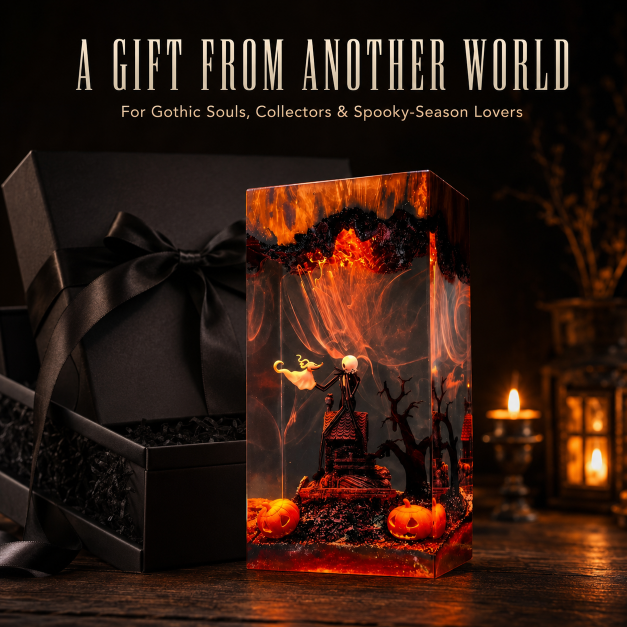 Gothic Resin Scene Night Light 🎃 – 4 Enchanting Styles