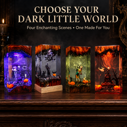 Gothic Resin Scene Night Light 🎃 – 4 Enchanting Styles