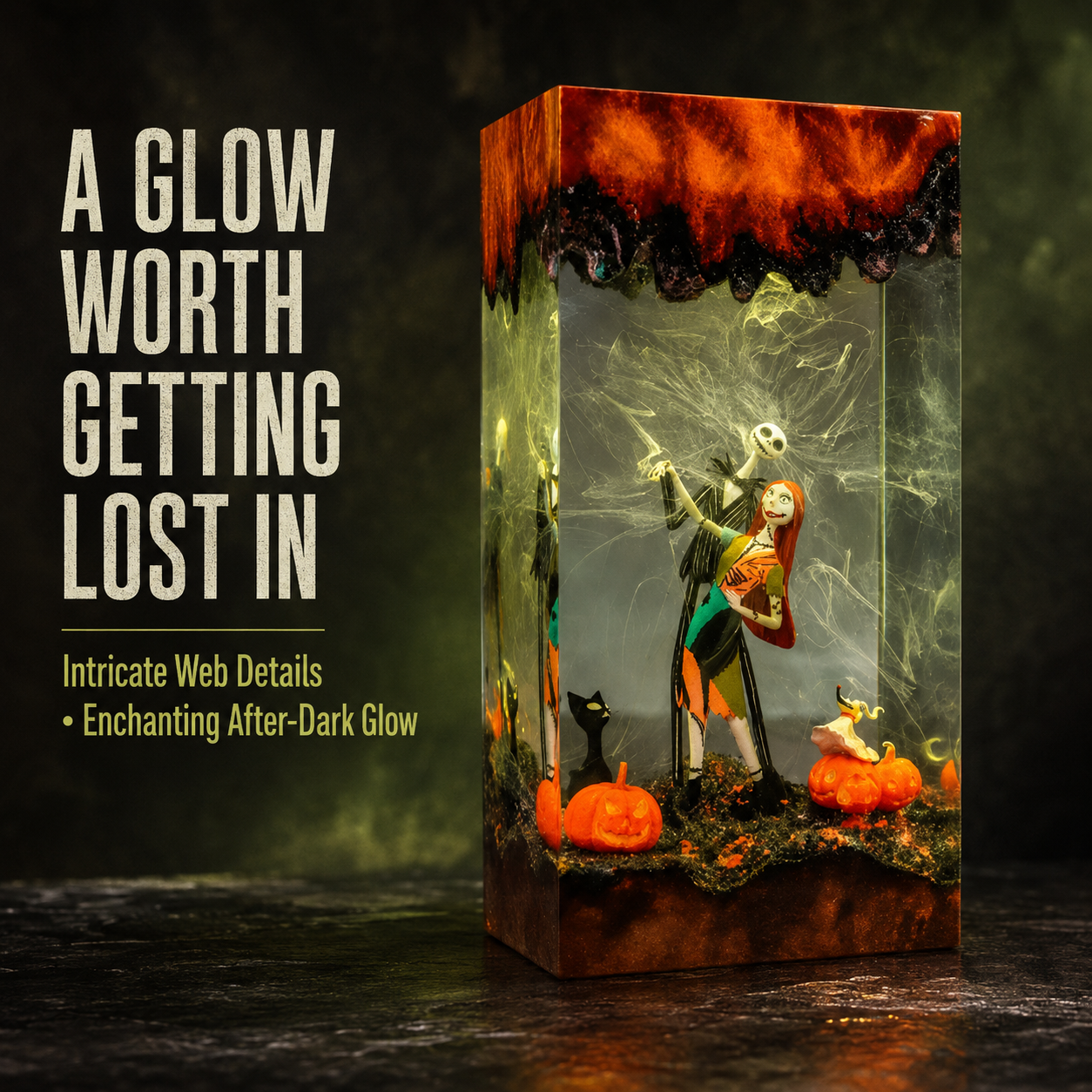Gothic Resin Scene Night Light 🎃 – 4 Enchanting Styles
