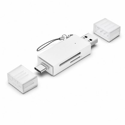📸 4-in-1 SD & Micro SD Card Reader – USB-C + USB-A Fast Transfer Adapter