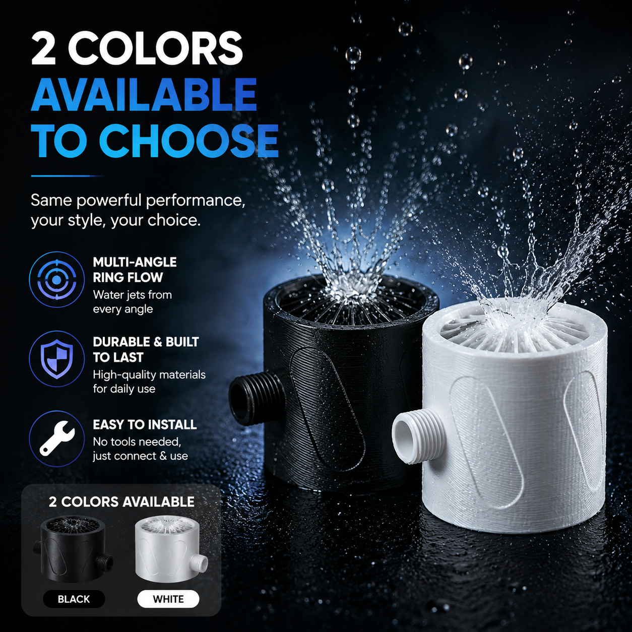 🚿 Targeted Ring-Flow Handheld Shower Head – 5cm/8cm