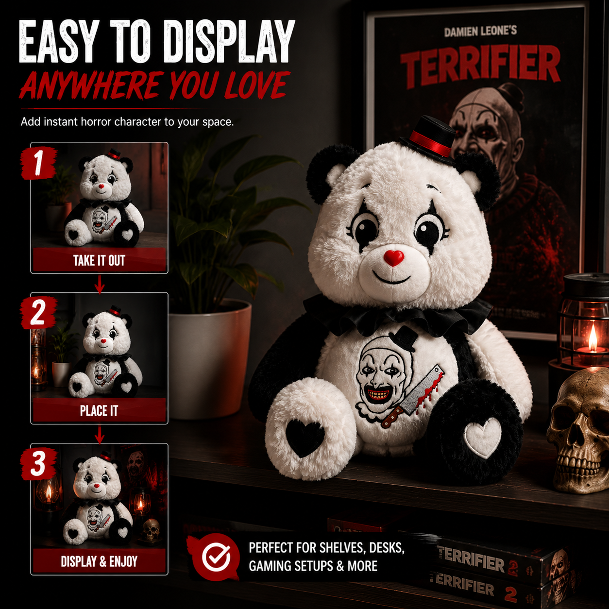 🎭 Art the Clown Teddy Terrors™ Plush | Terrifier Horror Collectible