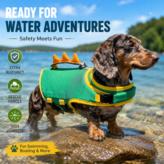 🐾 Dog Life Jacket With Rescue Handle | Flotation Vest For Swimming & Boating