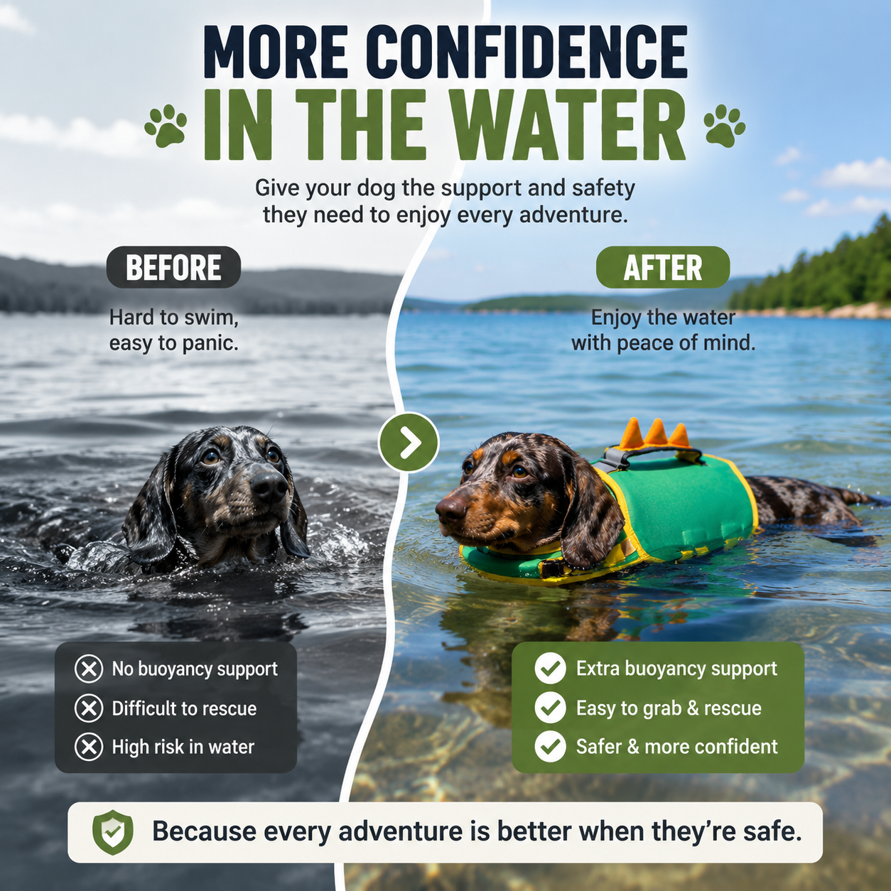 🐾 Dog Life Jacket With Rescue Handle | Flotation Vest For Swimming & Boating
