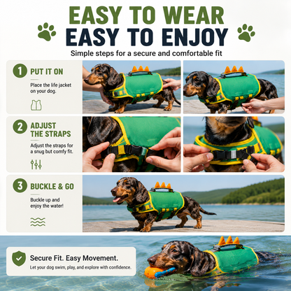 🐾 Dog Life Jacket With Rescue Handle | Flotation Vest For Swimming & Boating