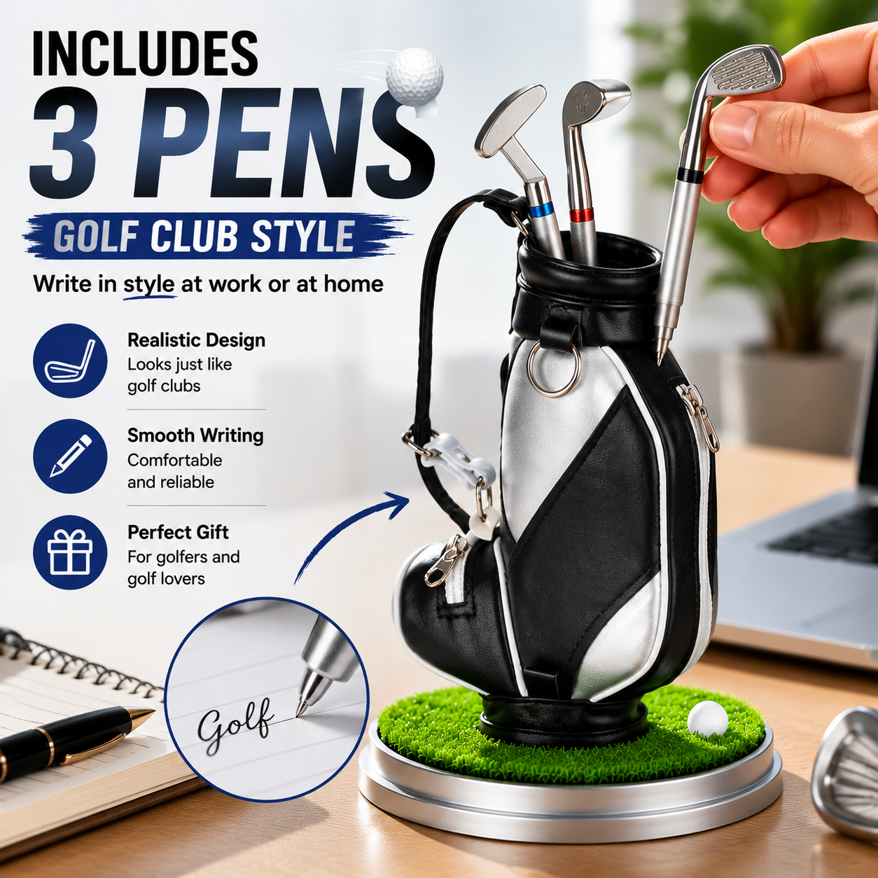 🔥50% off on the last day|⛳ Creative Golf Pen Holder with 3 Pens