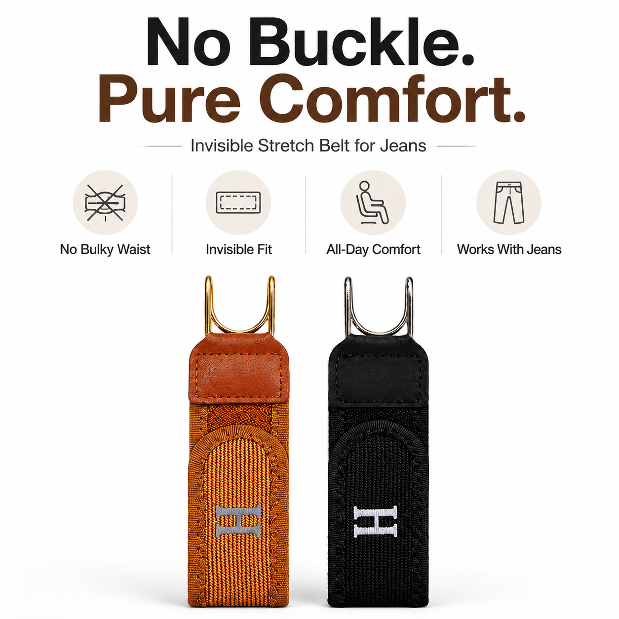 🔥 LAST DAY 50% OFF-👖 No Buckle Elastic Belt – Invisible Stretch Waistband For Jeans & Everyday Comfort