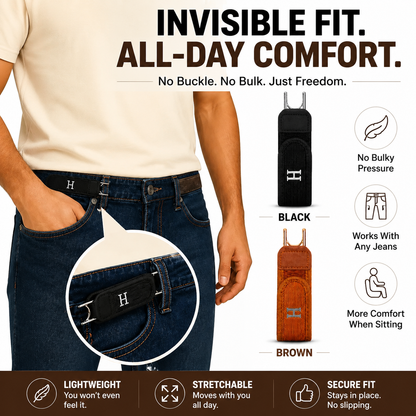 🔥 LAST DAY 50% OFF-👖 No Buckle Elastic Belt – Invisible Stretch Waistband For Jeans & Everyday Comfort