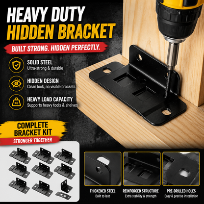 🧱 Build Strong Storage Walls in Minutes – Heavy Duty Hidden Bracket Kit