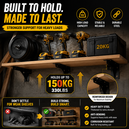 🧱 Build Strong Storage Walls in Minutes – Heavy Duty Hidden Bracket Kit
