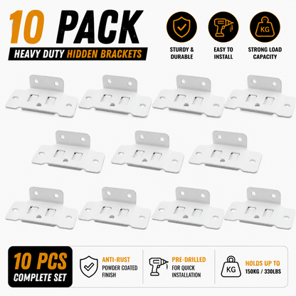 🧱 Build Strong Storage Walls in Minutes – Heavy Duty Hidden Bracket Kit