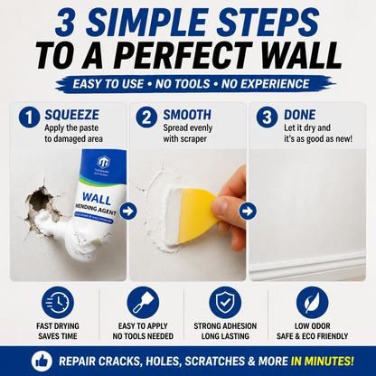 🧴 Fix Wall Holes in Minutes – No Tools, No Mess, No Expensive Repair