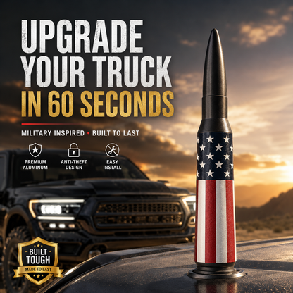 🔥 50% OFF | Universal 50 Cal Bullet Antenna | 9 Adapters Included | Fits Most Vehicles