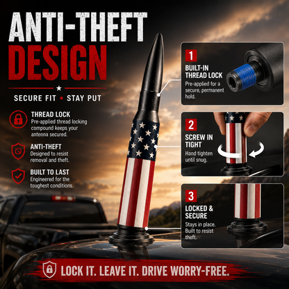 🔥 50% OFF | Universal 50 Cal Bullet Antenna | 9 Adapters Included | Fits Most Vehicles