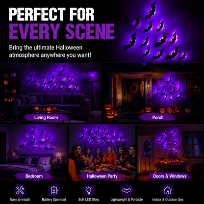 Light Up Your Walls with Halloween Bat Atmosphere Decor