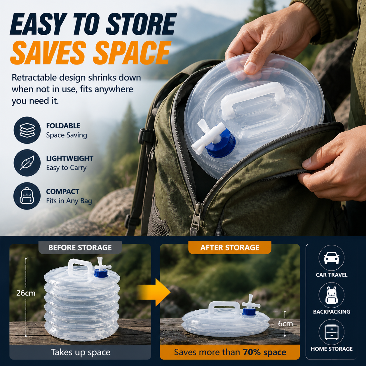 Easy to store water bucket