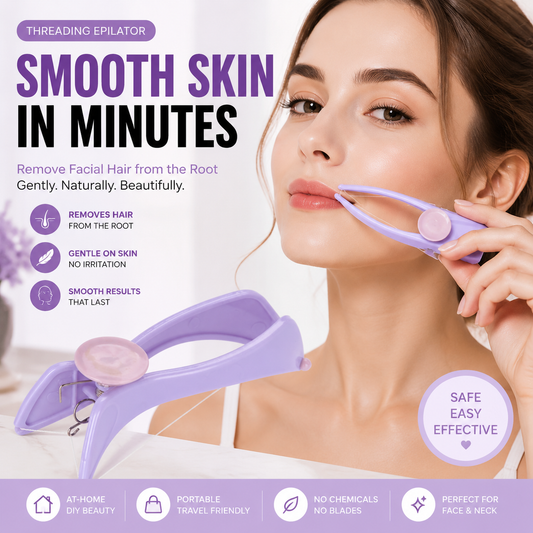 ✨ Facial Hair Threading Epilator – Painless Upper Lip & Face Hair Remover Tool for Smooth Skin at Home