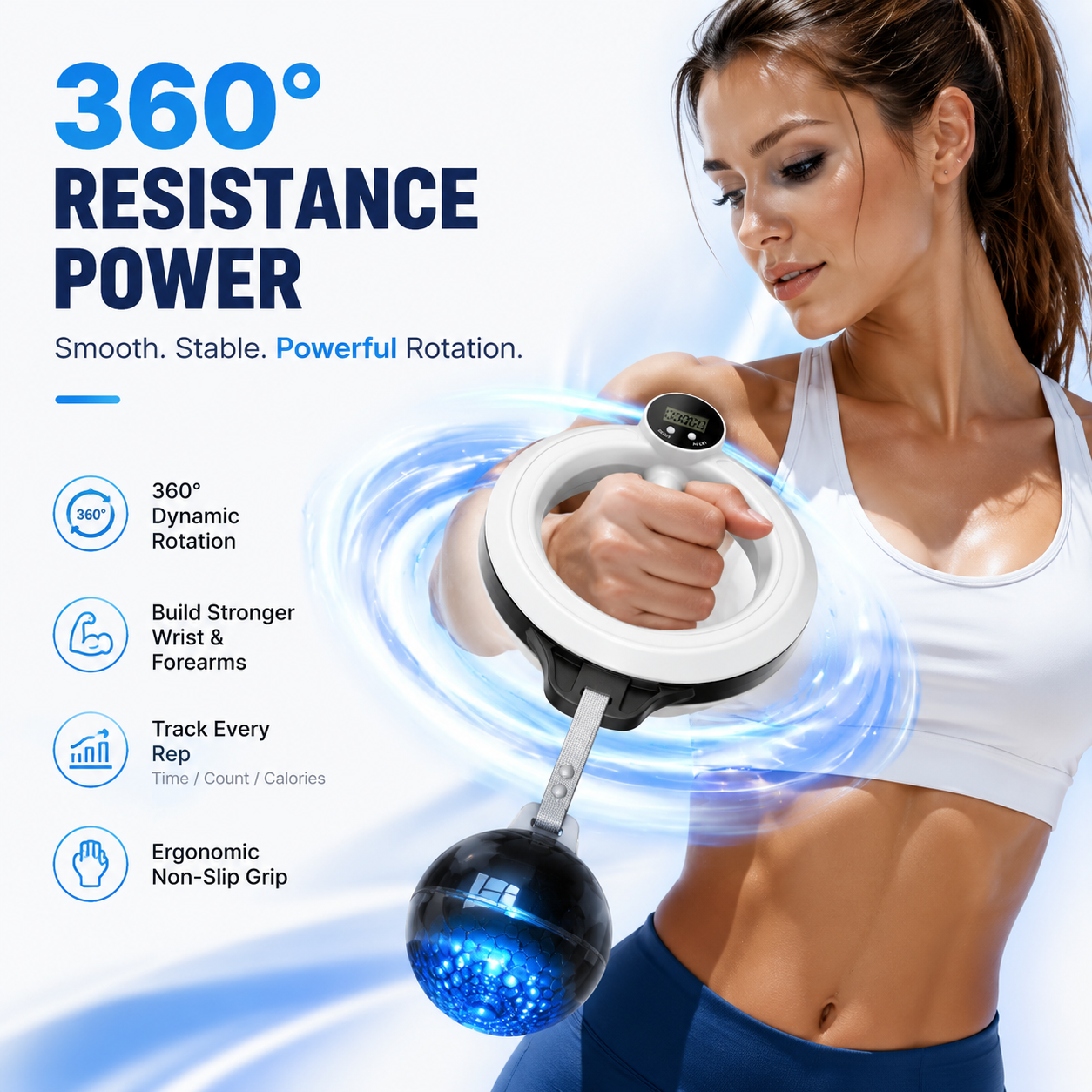 Merach 360° Wrist & Forearm Trainer | Upper Body Strength & Home Gym Tool