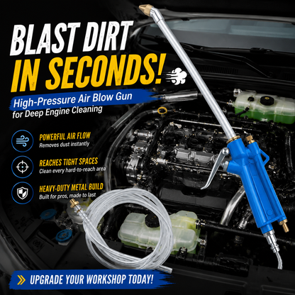 Heavy-Duty Pneumatic Air Blow Gun 💨 | Industrial Metal Air Cleaner for Engine & Tight Spaces