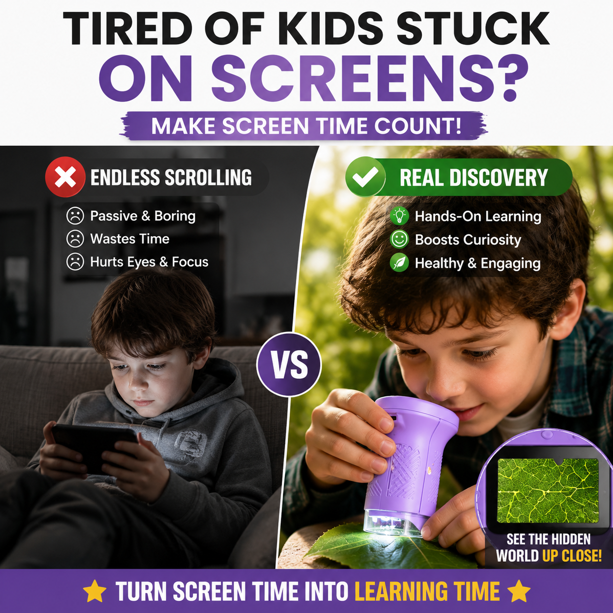 🔬 Pocket Microscope Camera For Kids – Turn Screen Time Into Discovery