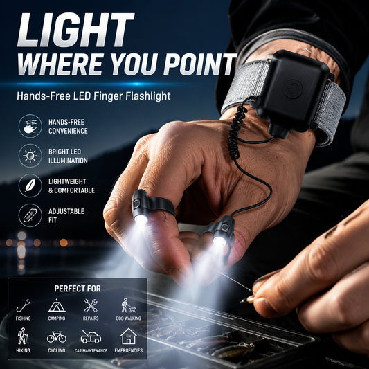 🔥 LAST DAY 50% OFF  🔦 Hands-Free LED Finger Flashlight  Light Where You Point. Free Your Hands.