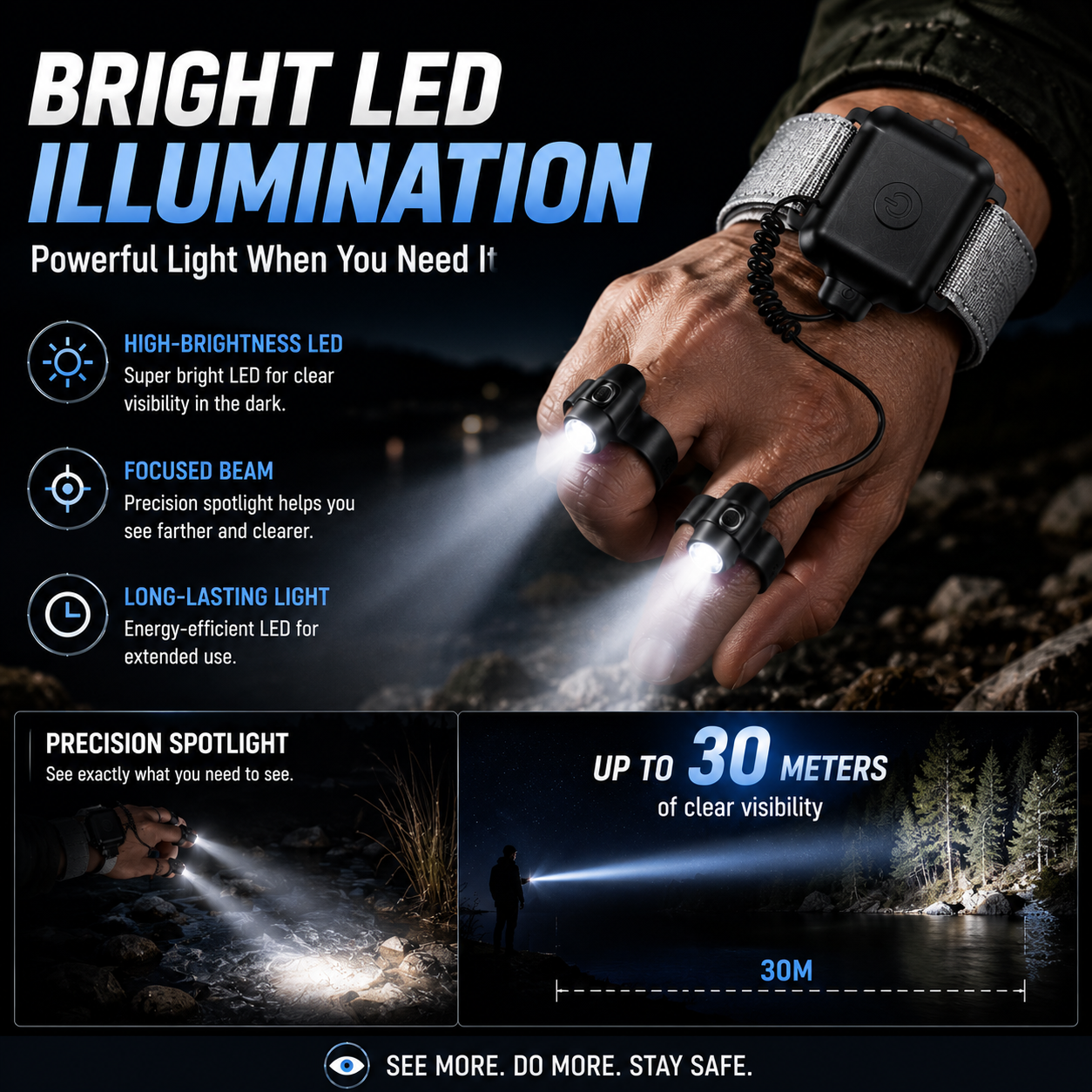 🔥 LAST DAY 50% OFF  🔦 Hands-Free LED Finger Flashlight  Light Where You Point. Free Your Hands.