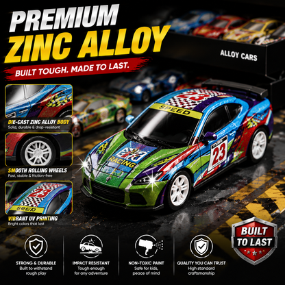 🚨⏳ Last Day 50% OFF! 🚗 48PCS Pull-Back Alloy Racing Car Set | 4-Layer Garage Storage & Racing Track Play Mat 🎁