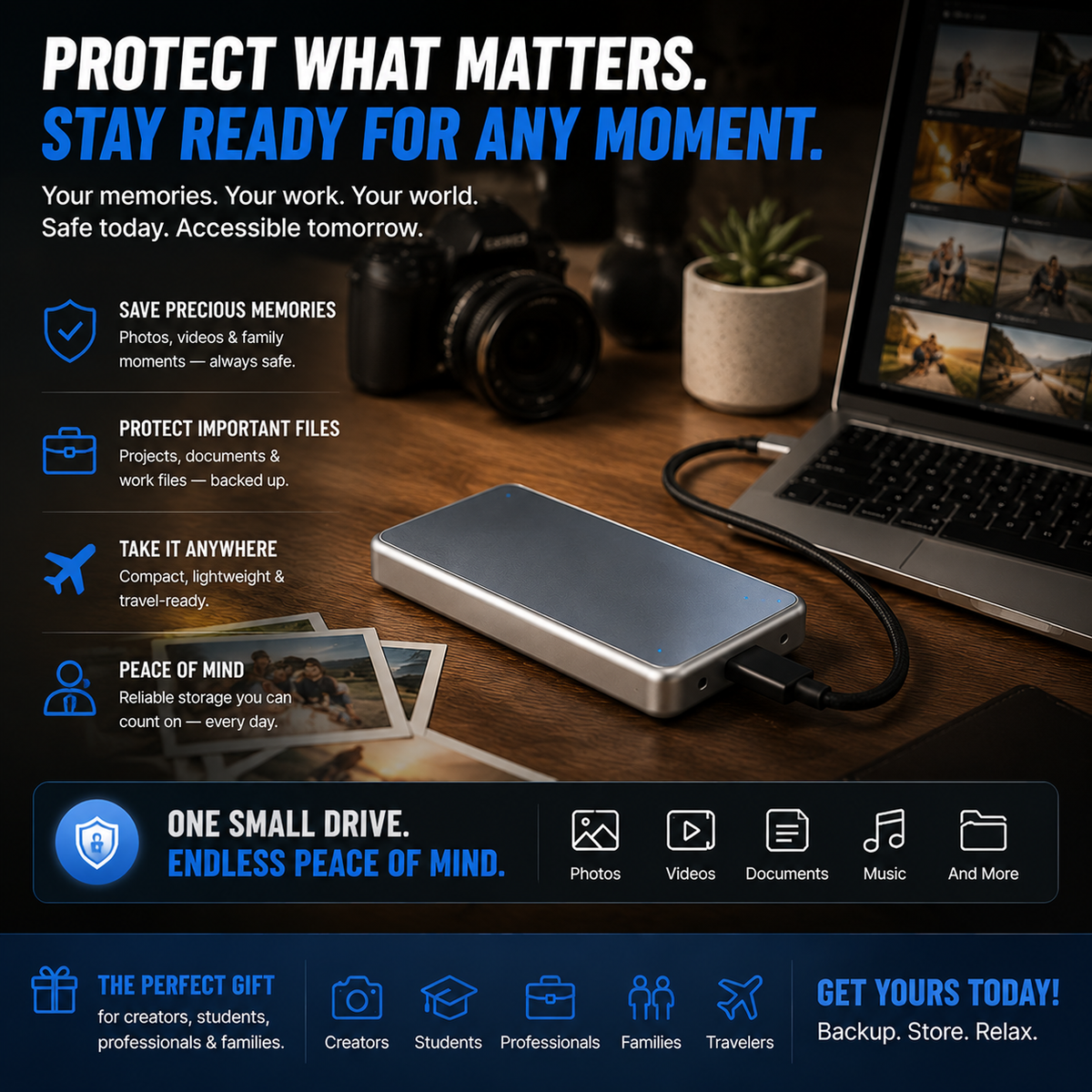Protect what matters portable SSD perfect gift