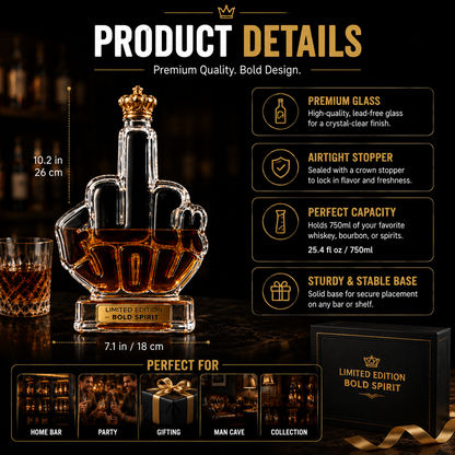 🥃 Whiskey Decanter Bottle – Unique Bar Display Gift For Whiskey Lovers
