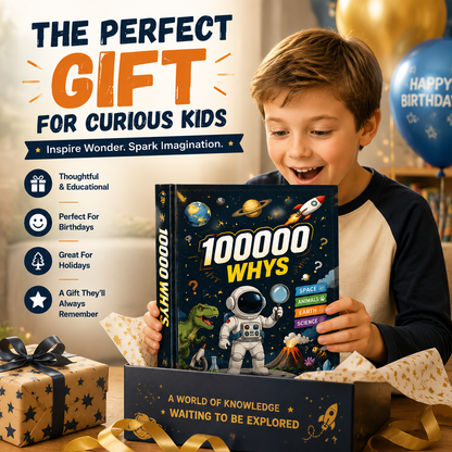 📚 100,000 Whys Kids Learning Notebook – Fun Educational Journal for Curious Young Minds