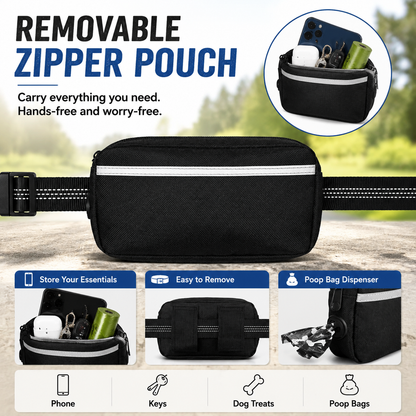 Hands Free Dog Leash With Pouch | Running & Walking Dog Leash