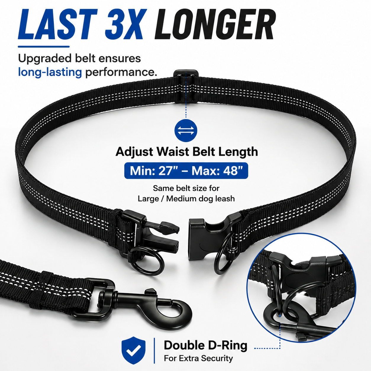 Hands Free Dog Leash With Pouch | Running & Walking Dog Leash