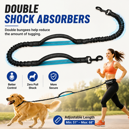 Hands Free Dog Leash With Pouch | Running & Walking Dog Leash