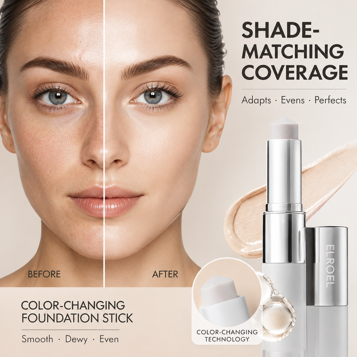 ✨ Bestseller Color-Changing Foundation – Collagen Capsules & Ultra-Fine Bristles 💖