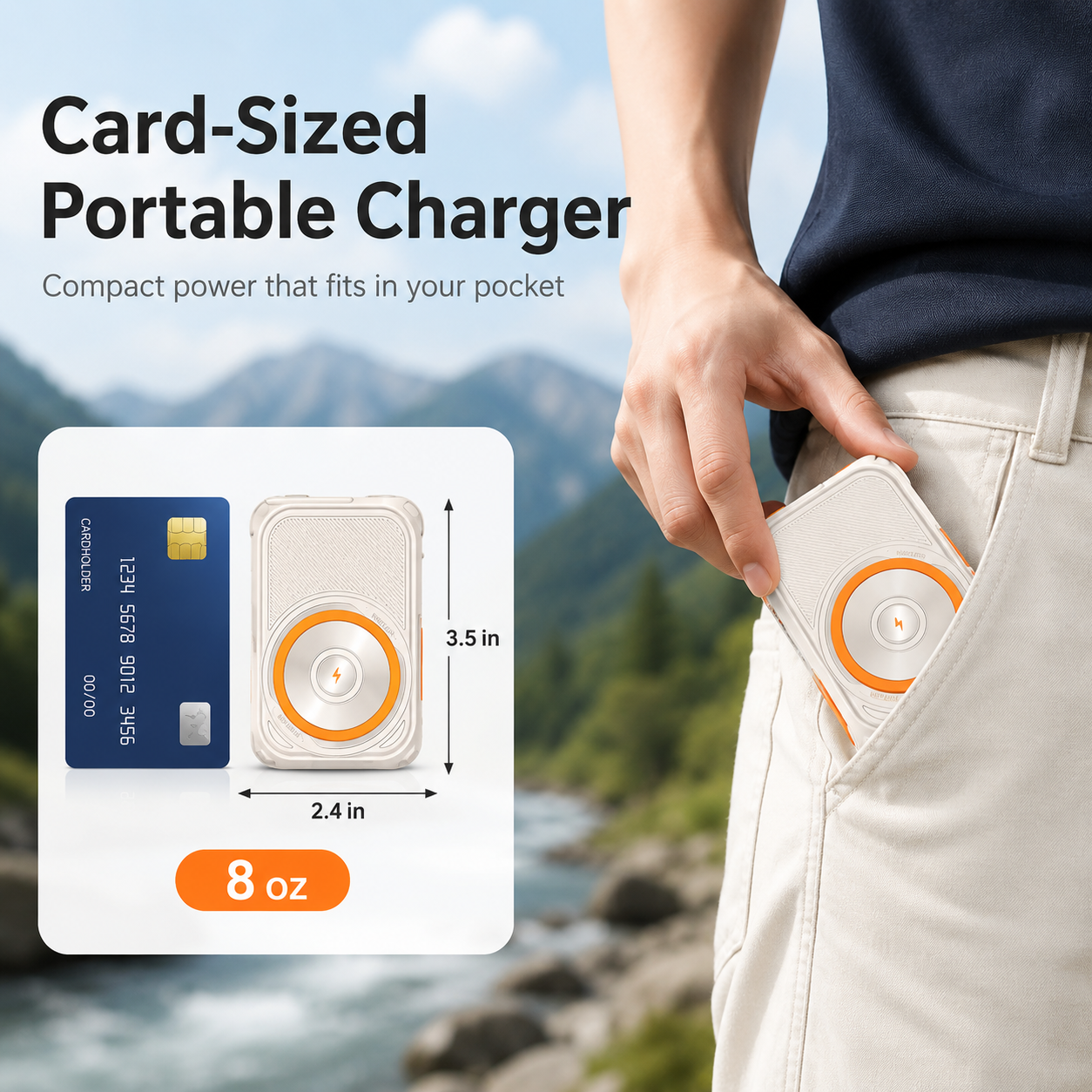⚡ All-in-One Magnetic Power Bank with Built-In Plug & Cable
