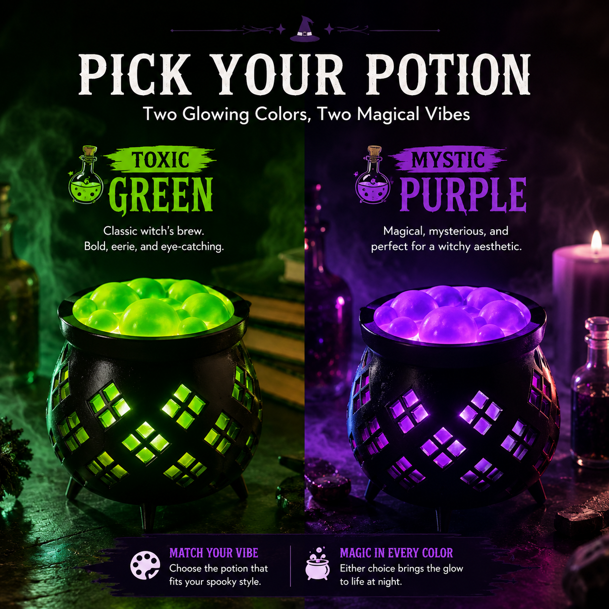 🧙‍♀️ Glowing Potion Cauldron Light