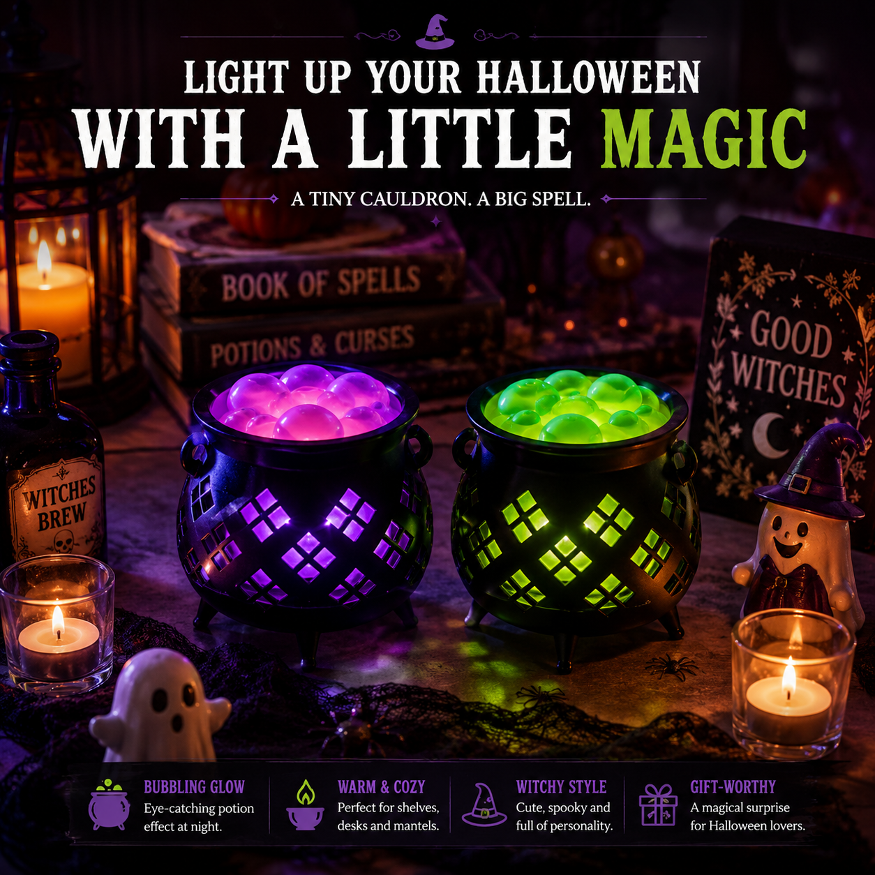 🧙‍♀️ Glowing Potion Cauldron Light