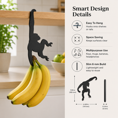 Monkey Hanger Hooks – 3-Pack Space-Saving Utility Hooks