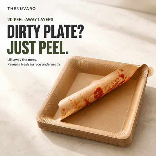 🍽️ 20-Layer Peel-Away Paper Plate – Eat, Peel & Repeat