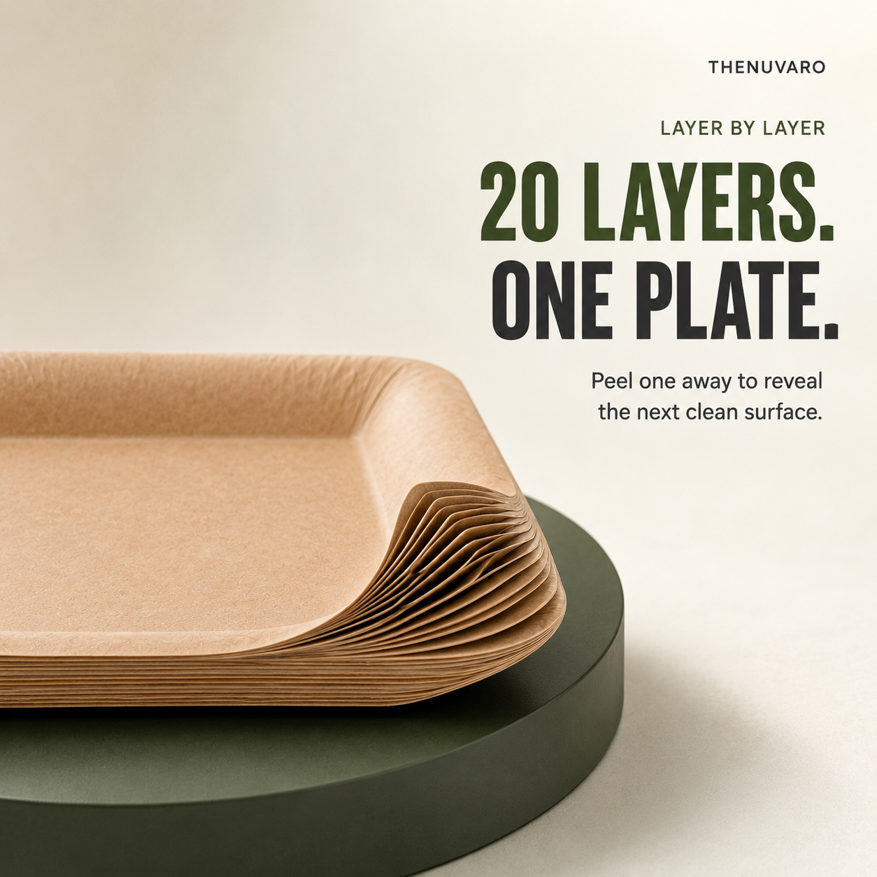 🍽️ 20-Layer Peel-Away Paper Plate – Eat, Peel & Repeat