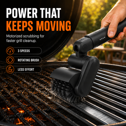 🔥 Cordless Electric Grill Cleaner Brush | 3 Speeds & 2 Brush Heads